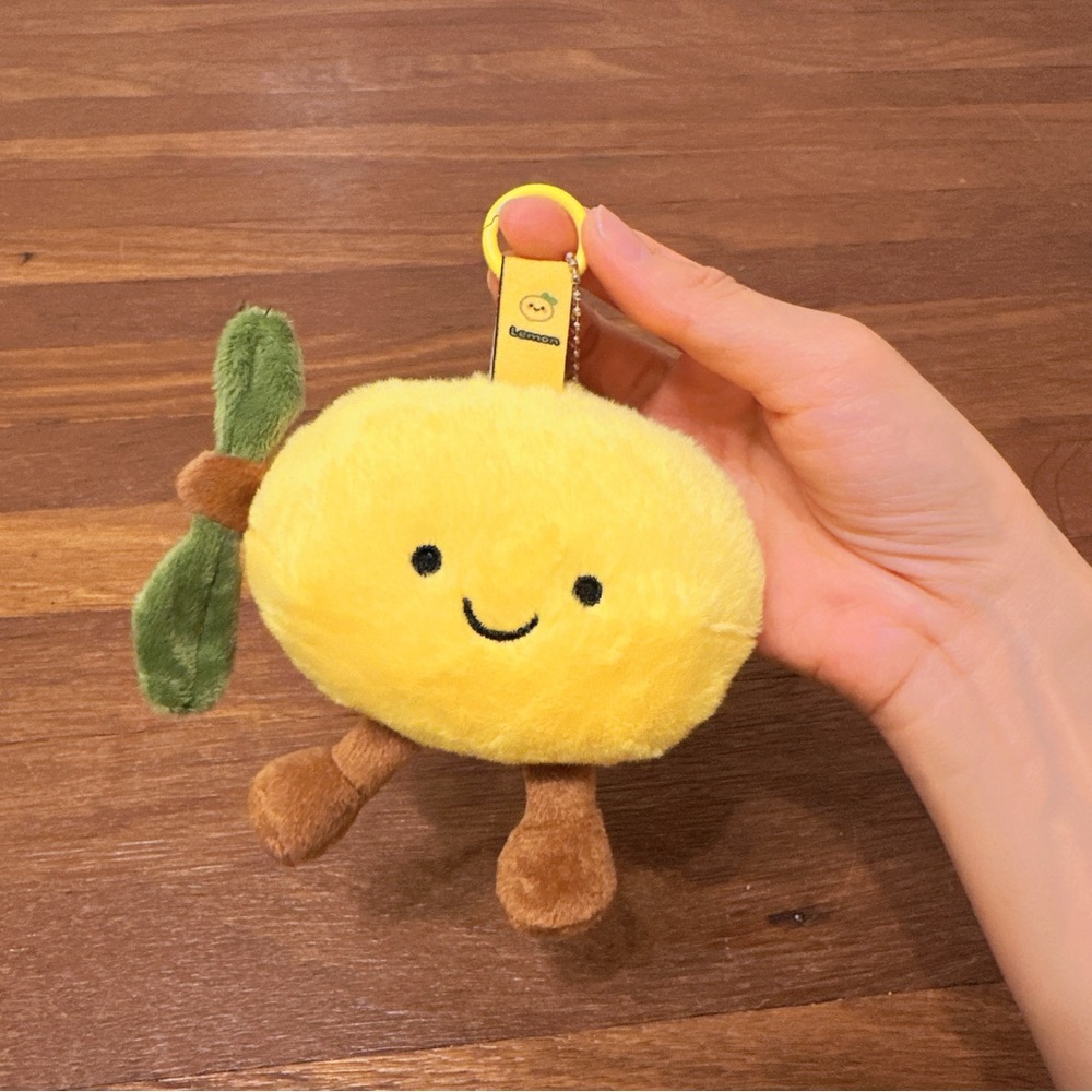 Cute Lemon Plush Keychain Soft Fruit Charm Kawaii Bag Pendant Gift New